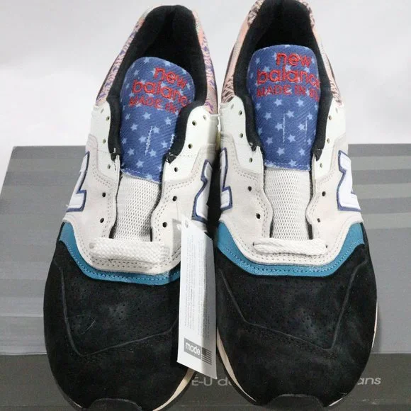 NEW BALANCE 997 Black Beige 'Patchwork' Sneakers Sz 10 Men New In Box - Picture 7 of 13